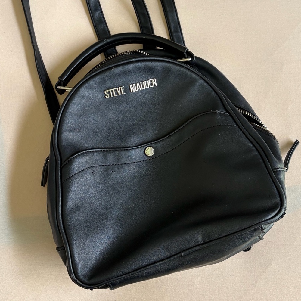 Steve Madden Sleek Black Backpack